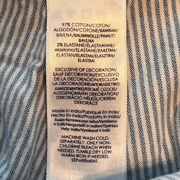 Mens‎ CHAPS Stretch Shorts Size 34 Pre-owned Blue/White Striped Summer - Picture 5 of 7